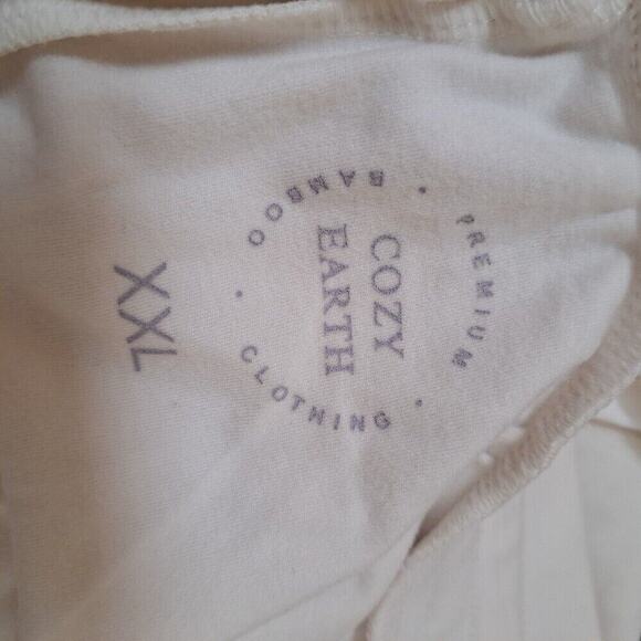Cozy Earth White Cream Elastic Waist Bamboo Jogger Pajama Pants Size 2XL - Picture 5 of 6